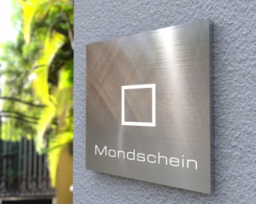 Preview: Aufputz Edelstahl-MP3-Funkklingel mit LED-Namensbeleuchtung „Shining Square“ - Kopie