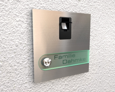 Moderne Edelstahlklingel mit integriertem Fingerscan "Scan Bell"