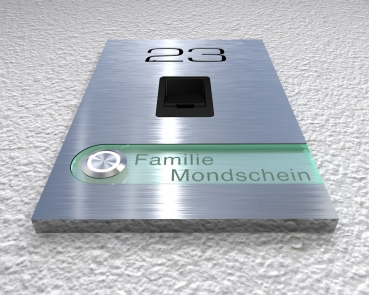 Moderne Edelstahlklingel mit kapazitivem Fingerscan inkl. Namen-& Hausnummergravur "Scan Fashion"