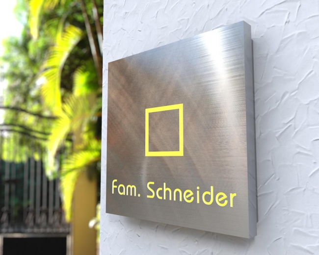 Aufputz Edelstahl-MP3-Funkklingel mit LED-Namensbeleuchtung „Shining Square“ - Kopie